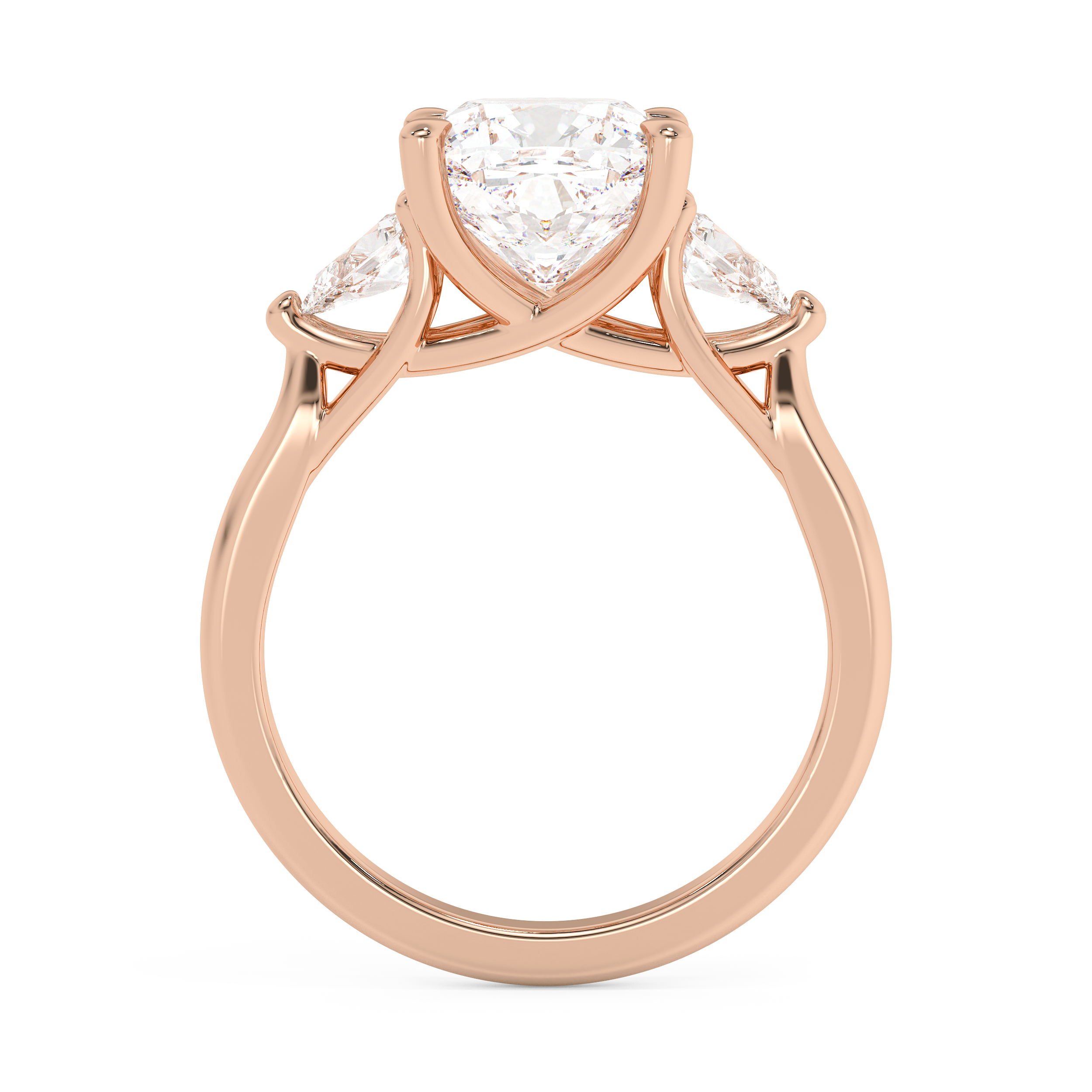 Cushion Three Stone Lab Grown Diamond Engagement Ring