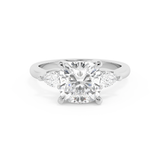 Cushion Three Stone Lab Grown Diamond Engagement Ring