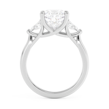Cushion Three Stone Lab Grown Diamond Engagement Ring