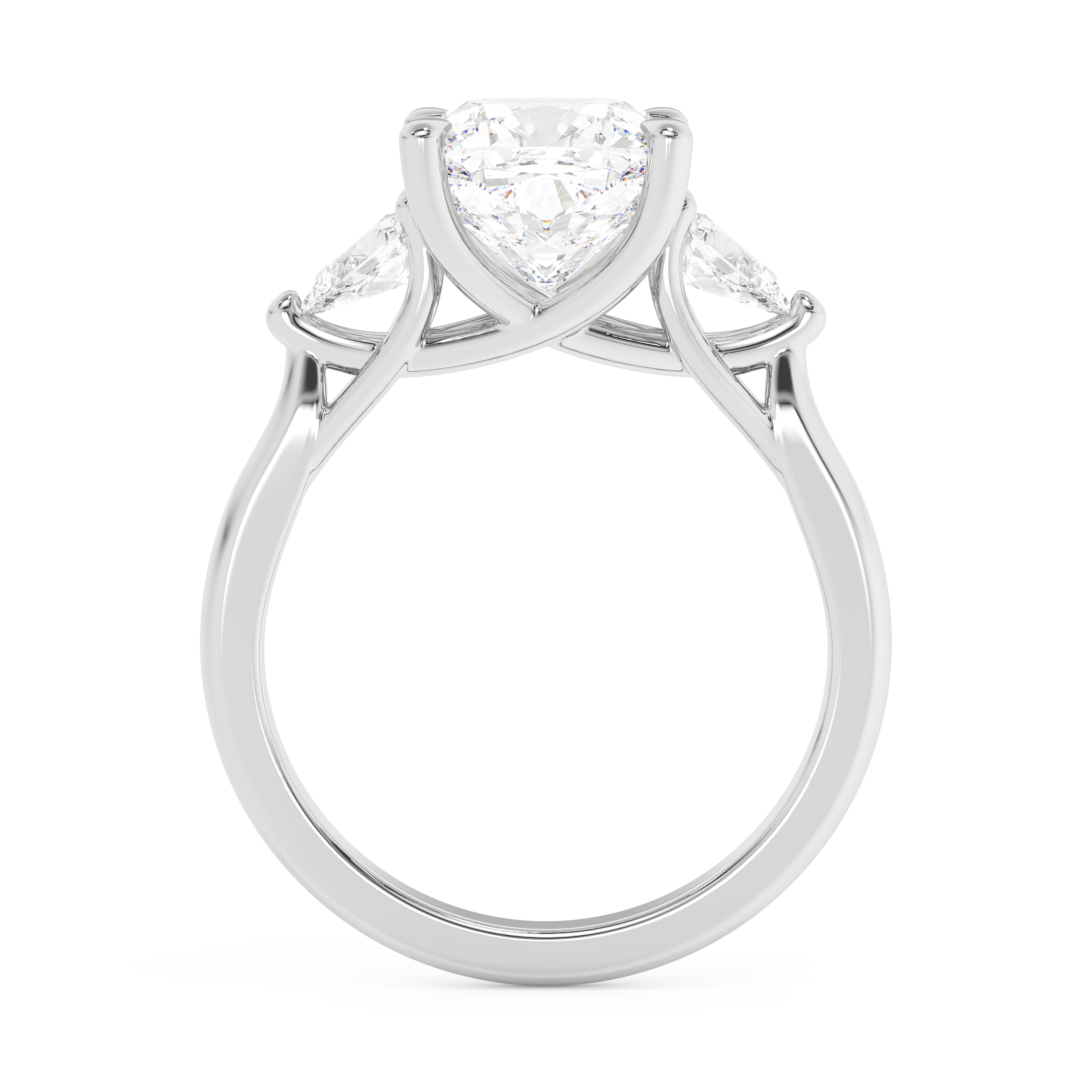 Cushion Three Stone Lab Grown Diamond Engagement Ring