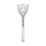 Cushion Three Stone Lab Grown Diamond Engagement Ring