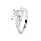 Cushion Three Stone Lab Grown Diamond Engagement Ring