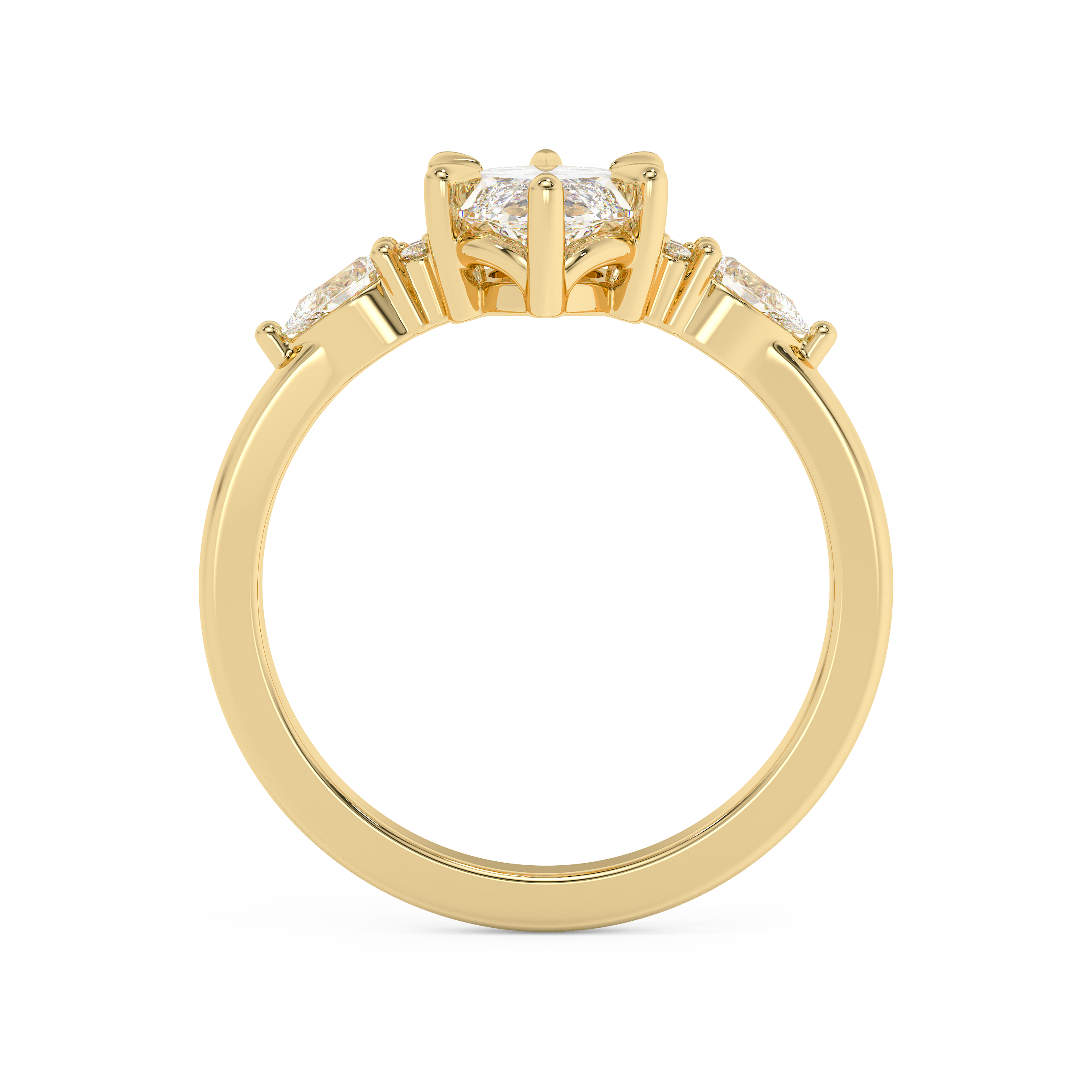 Marquise Cluster Lab Grown Diamond Engagement Ring