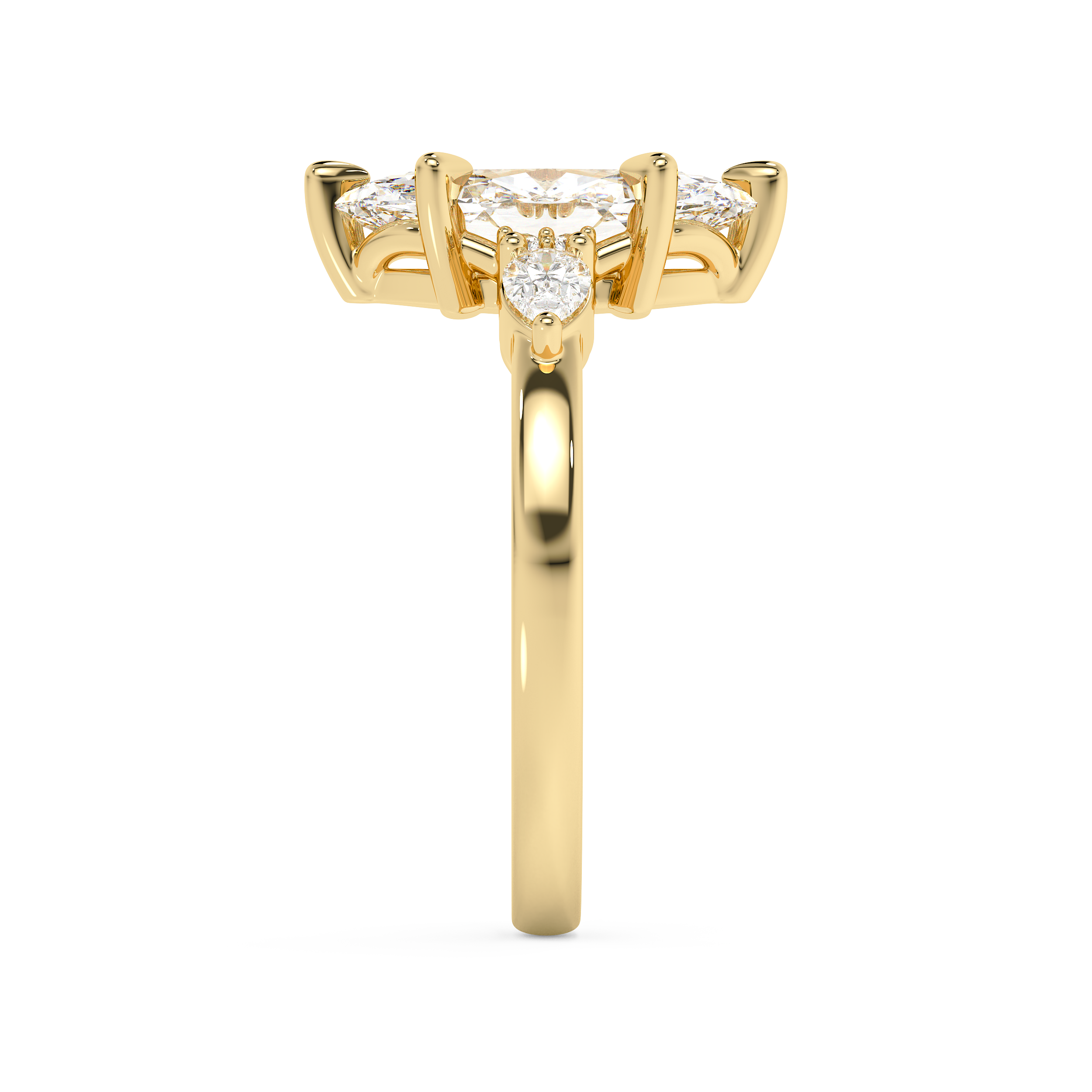 Marquise Cluster Lab Grown Diamond Engagement Ring