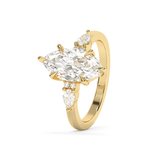 Marquise Cluster Lab Grown Diamond Engagement Ring