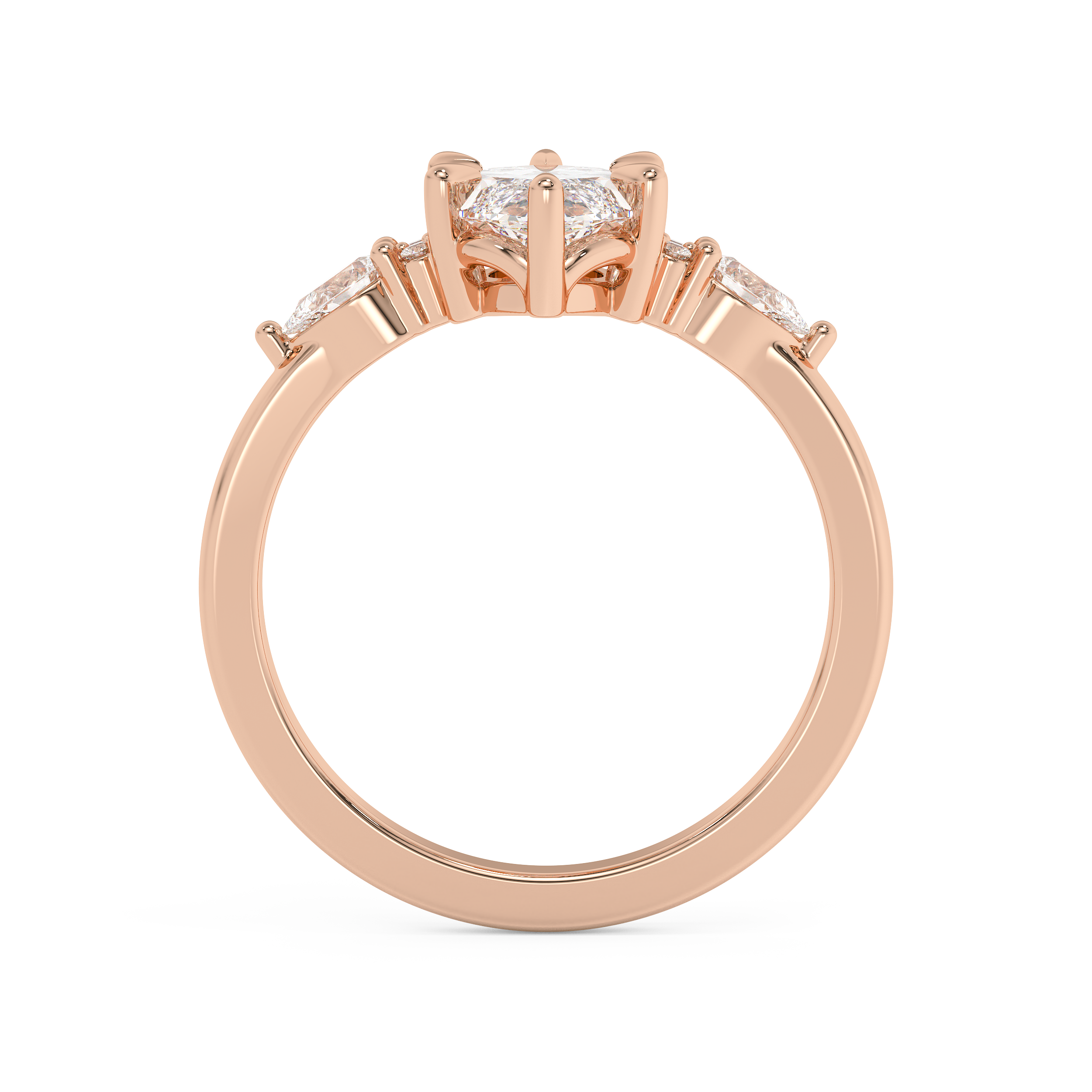 Marquise Cluster Lab Grown Diamond Engagement Ring