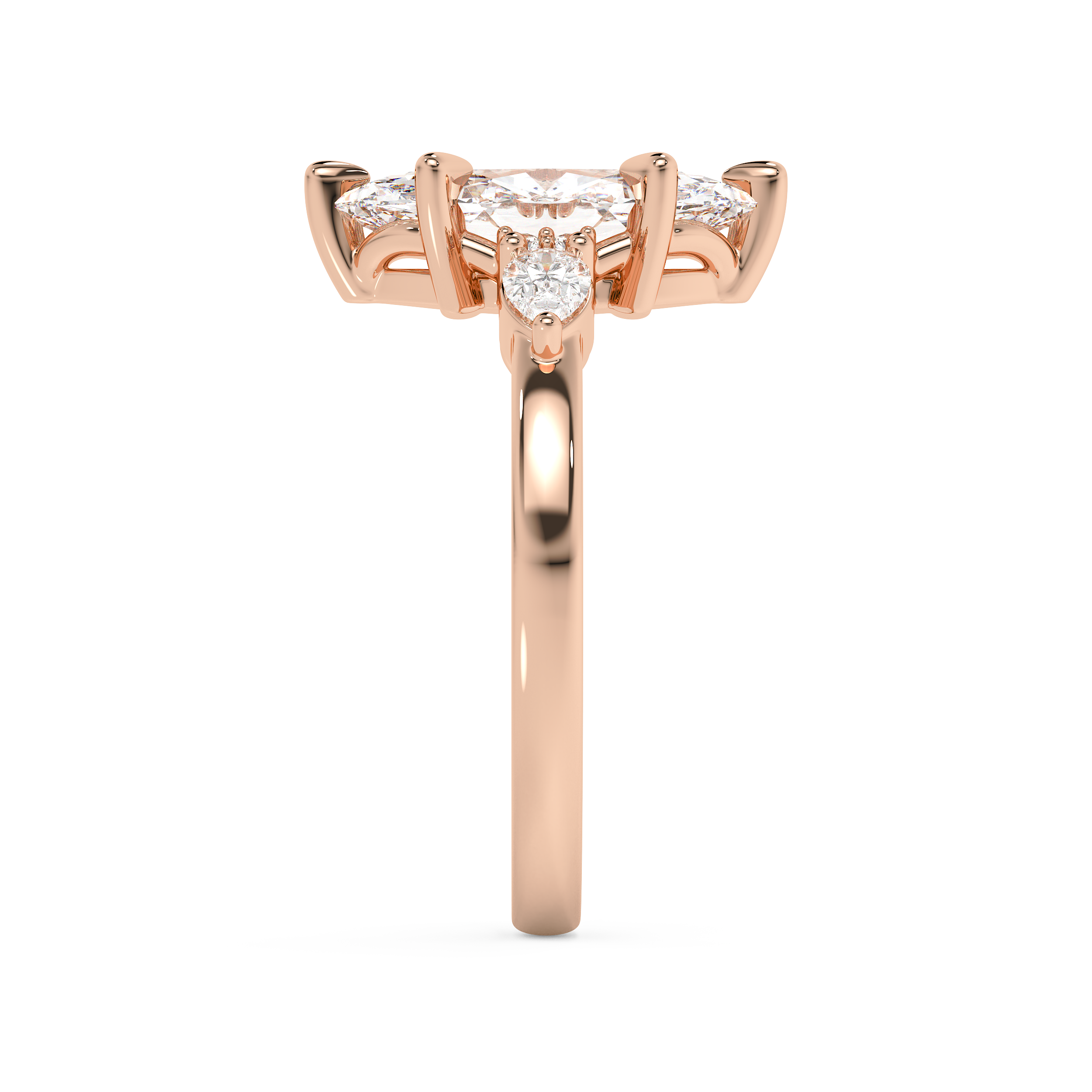 Marquise Cluster Lab Grown Diamond Engagement Ring