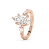 Marquise Cluster Lab Grown Diamond Engagement Ring