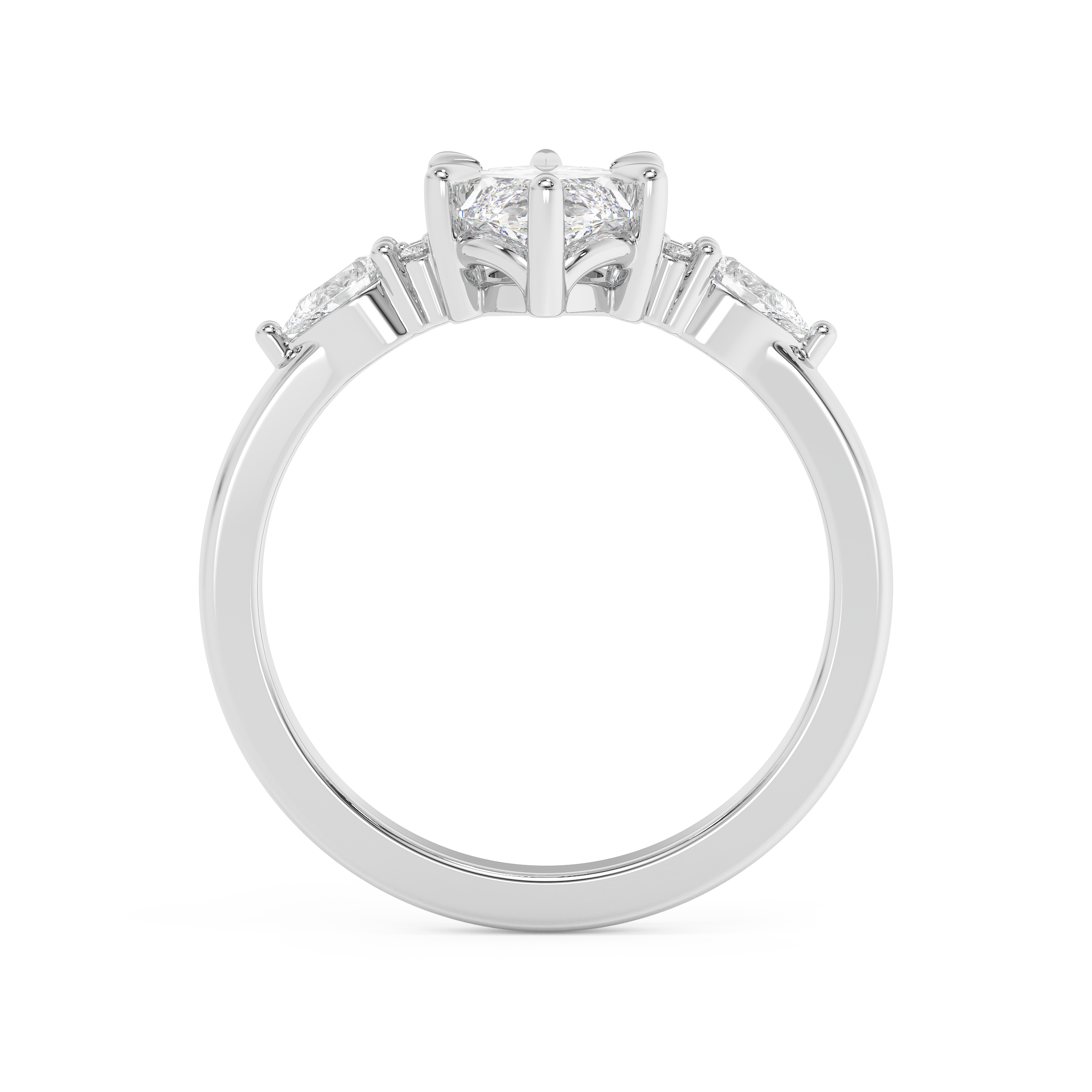 Marquise Cluster Lab Grown Diamond Engagement Ring
