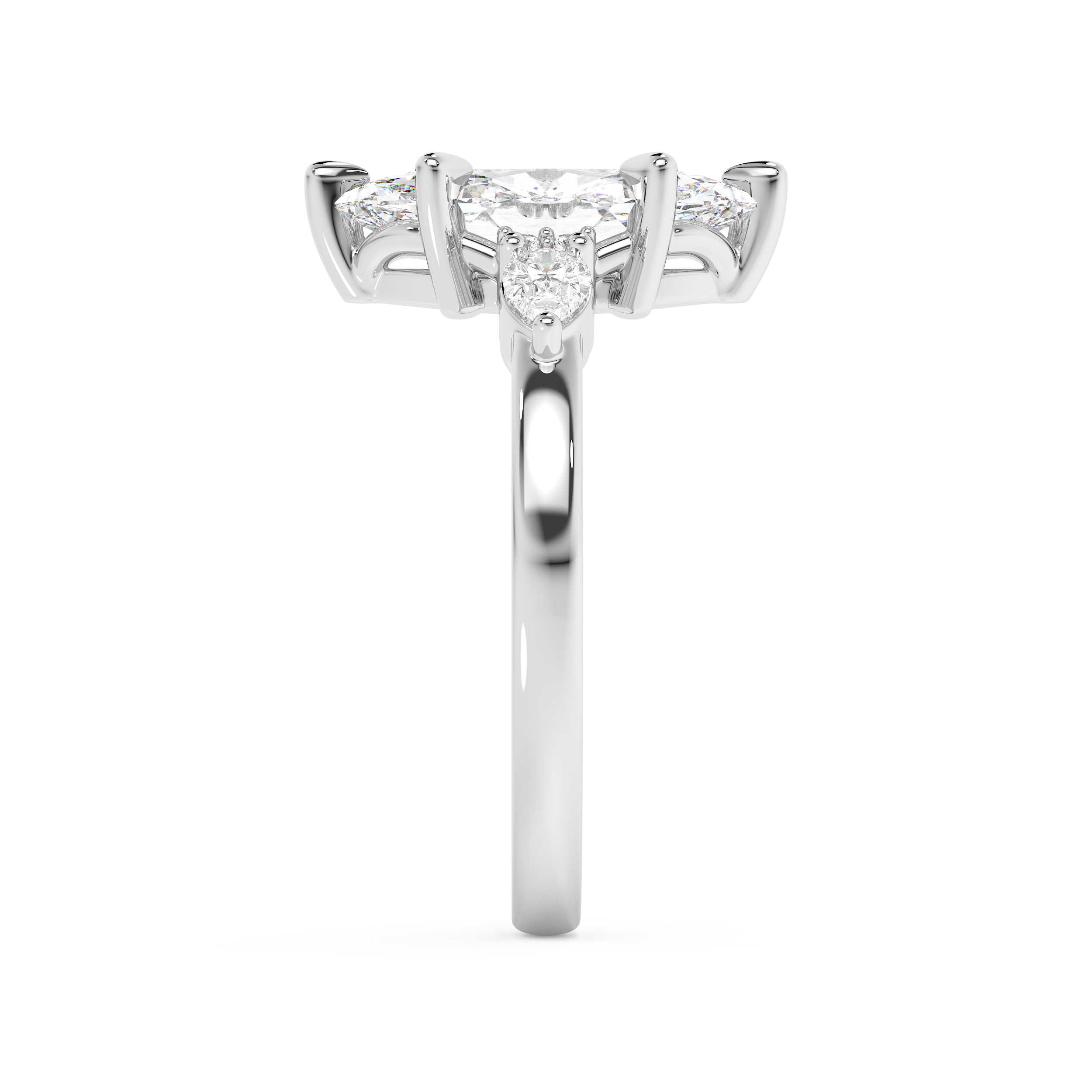 Marquise Cluster Lab Grown Diamond Engagement Ring