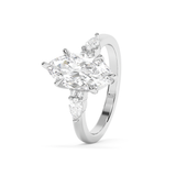 Marquise Cluster Lab Grown Diamond Engagement Ring