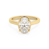 Oval Solitaire Cathedral Lab Grown Diamond Engagement Ring