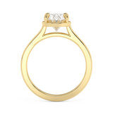 Oval Solitaire Cathedral Lab Grown Diamond Engagement Ring
