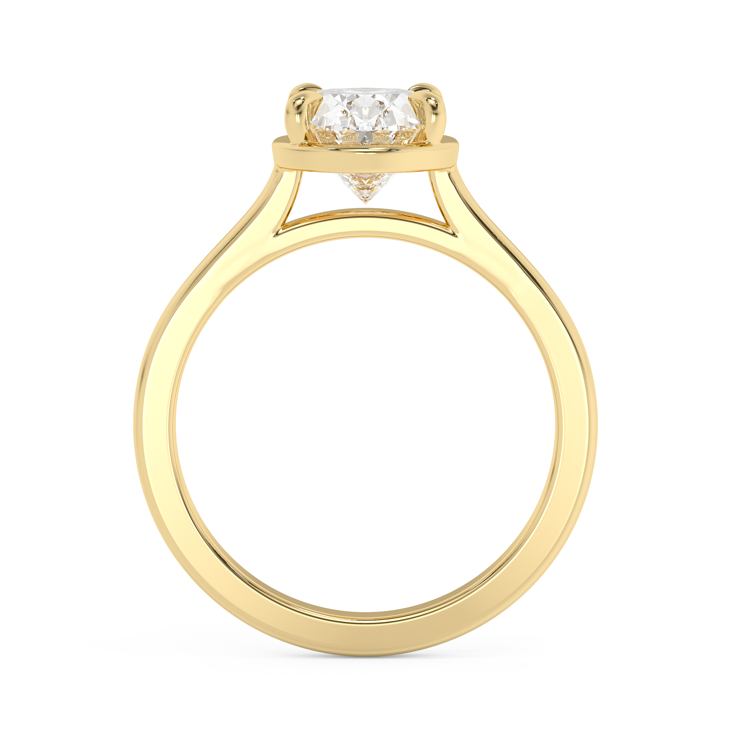 Oval Solitaire Cathedral Lab Grown Diamond Engagement Ring