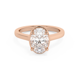 Oval Solitaire Cathedral Lab Grown Diamond Engagement Ring