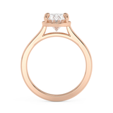 Oval Solitaire Cathedral Lab Grown Diamond Engagement Ring
