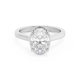 Oval Solitaire Cathedral Lab Grown Diamond Engagement Ring