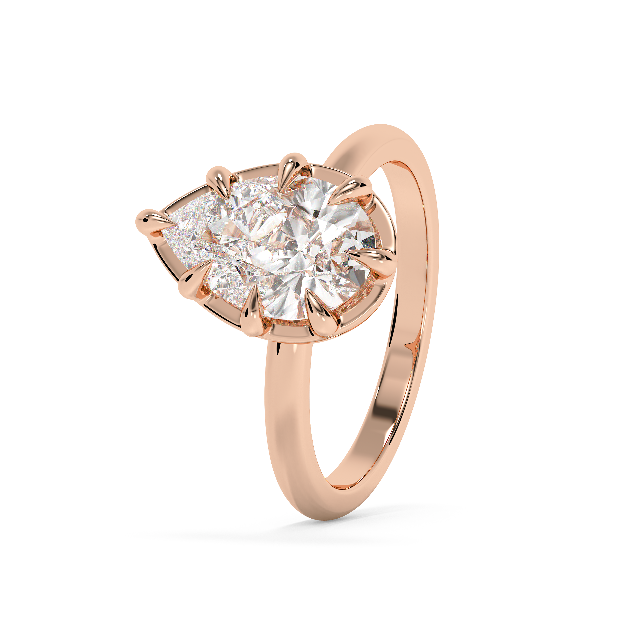 Pear Solitaire Lab Grown Diamond Engagement Ring