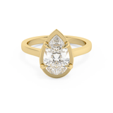 Pear Solitaire Cathedral Lab Grown Diamond Engagement Ring