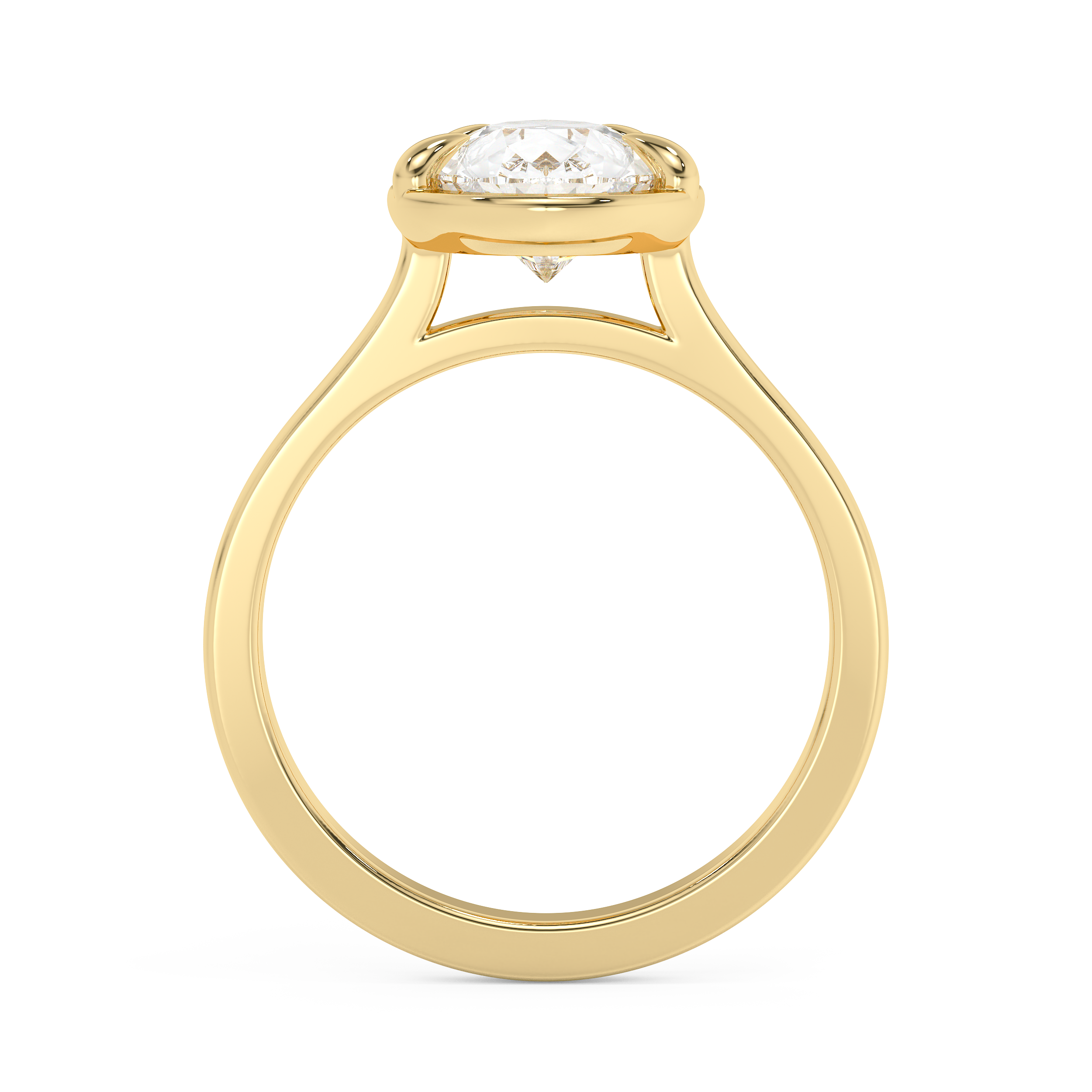 Pear Solitaire Cathedral Lab Grown Diamond Engagement Ring