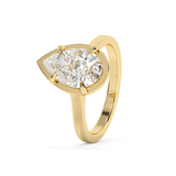 Pear Solitaire Cathedral Lab Grown Diamond Engagement Ring