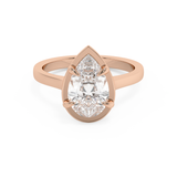 Pear Solitaire Cathedral Lab Grown Diamond Engagement Ring