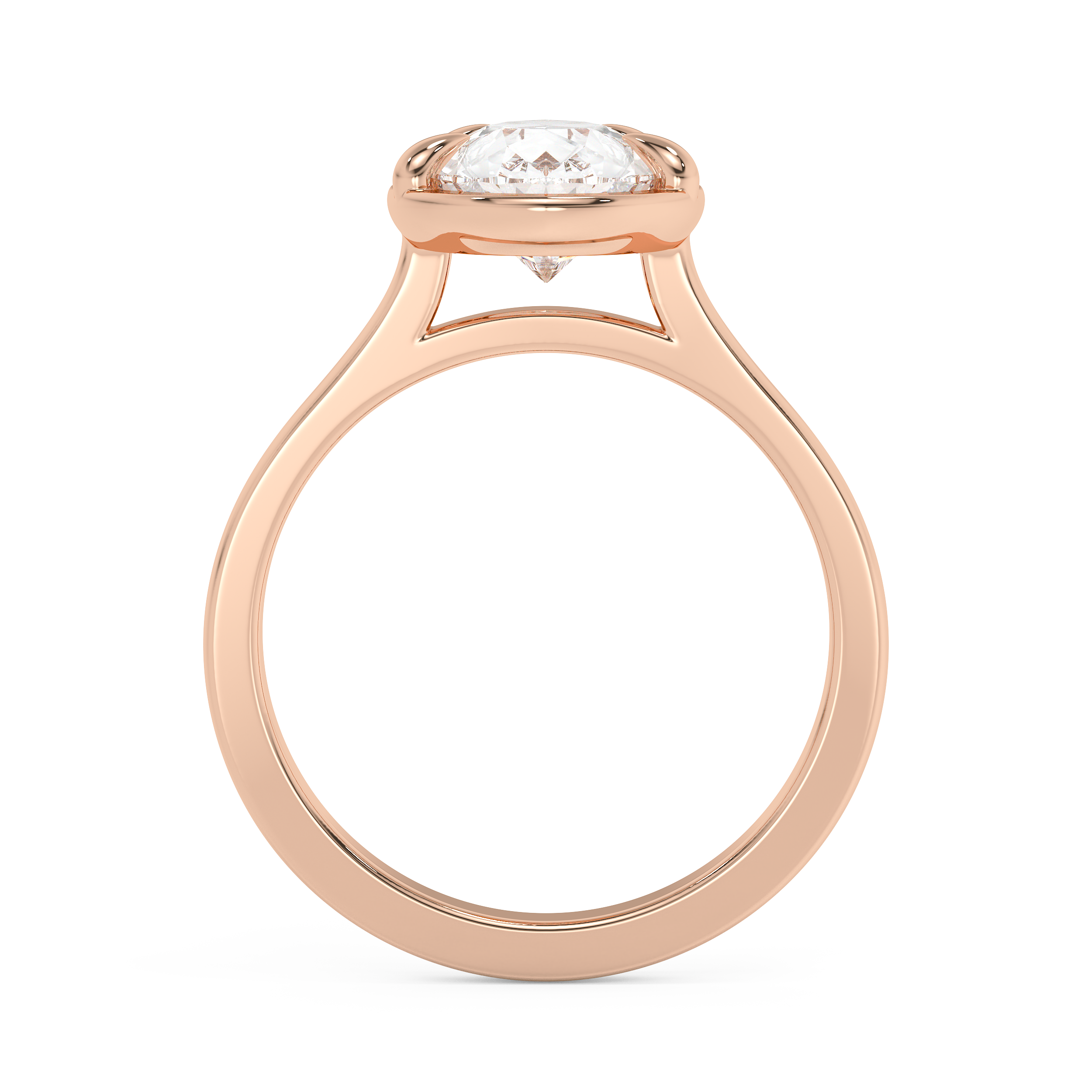 Pear Solitaire Cathedral Lab Grown Diamond Engagement Ring