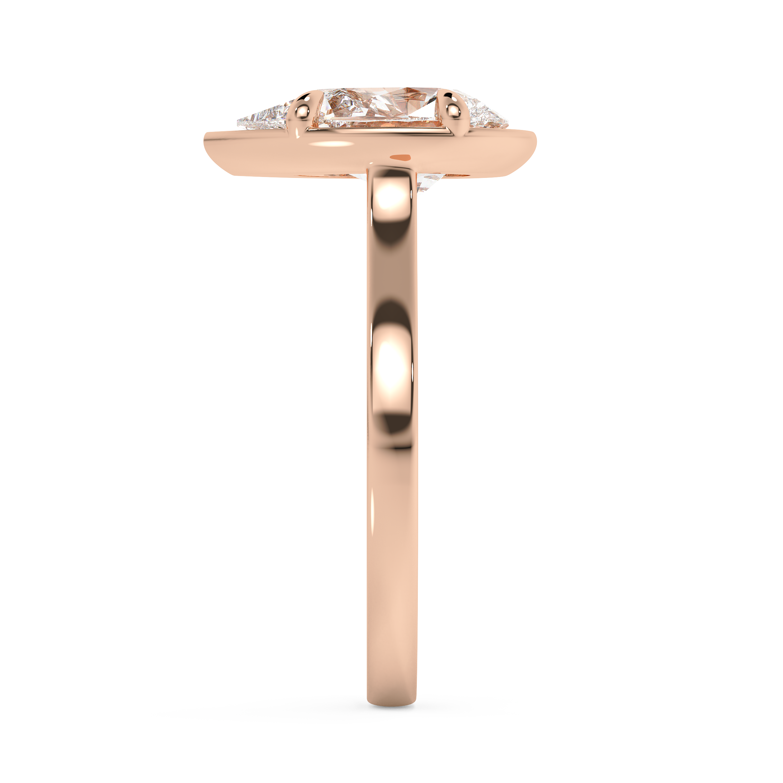 Pear Solitaire Cathedral Lab Grown Diamond Engagement Ring
