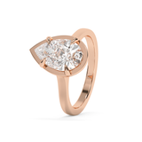 Pear Solitaire Cathedral Lab Grown Diamond Engagement Ring