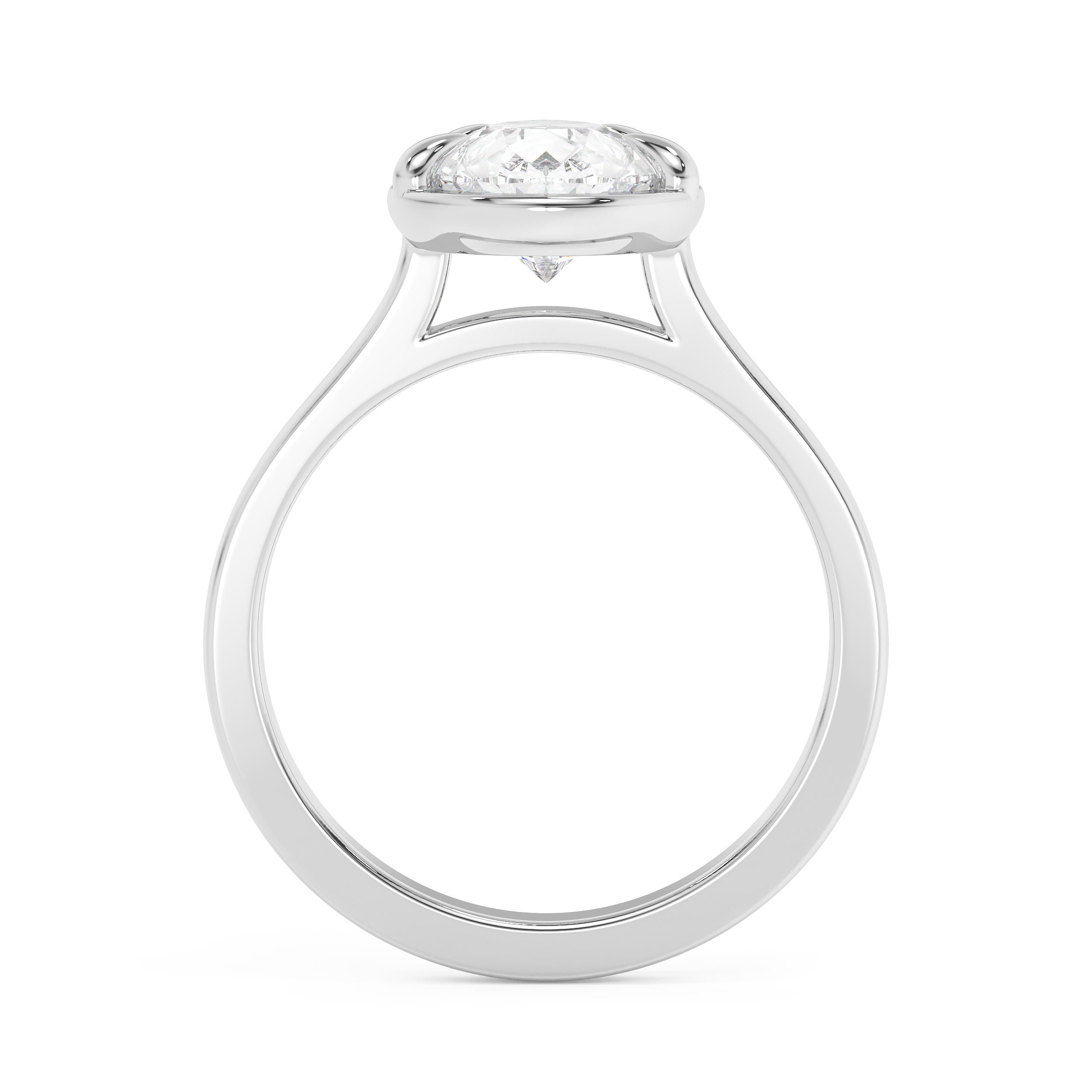 Pear Solitaire Cathedral Lab Grown Diamond Engagement Ring