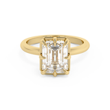 Emerald Solitaire Lab Grown Diamond Engagement Ring