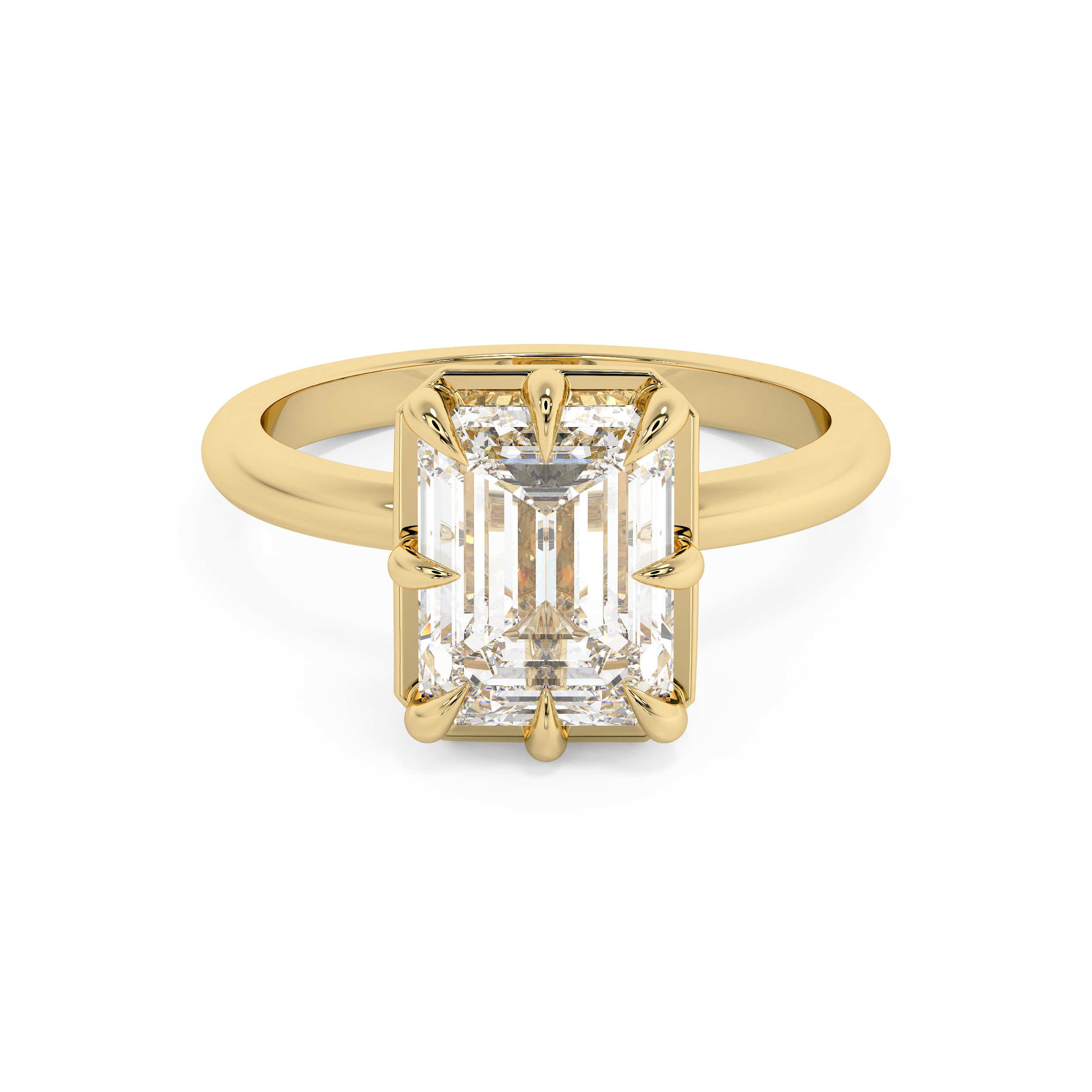 Emerald Solitaire Lab Grown Diamond Engagement Ring