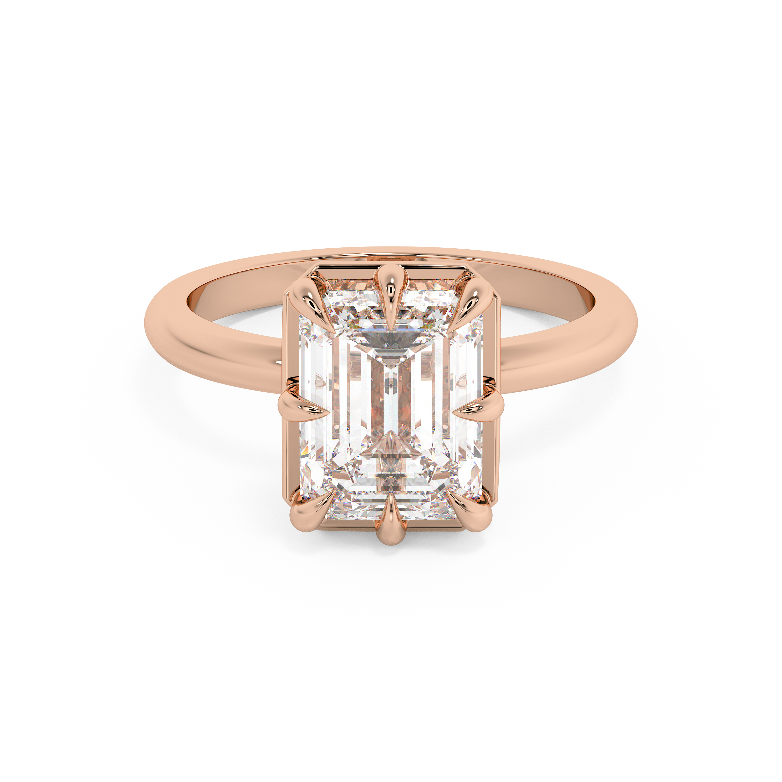 Emerald Solitaire Lab Grown Diamond Engagement Ring