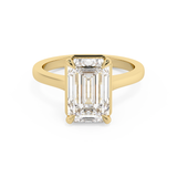 Emerald Solitaire Lab Grown Diamond Engagement Ring