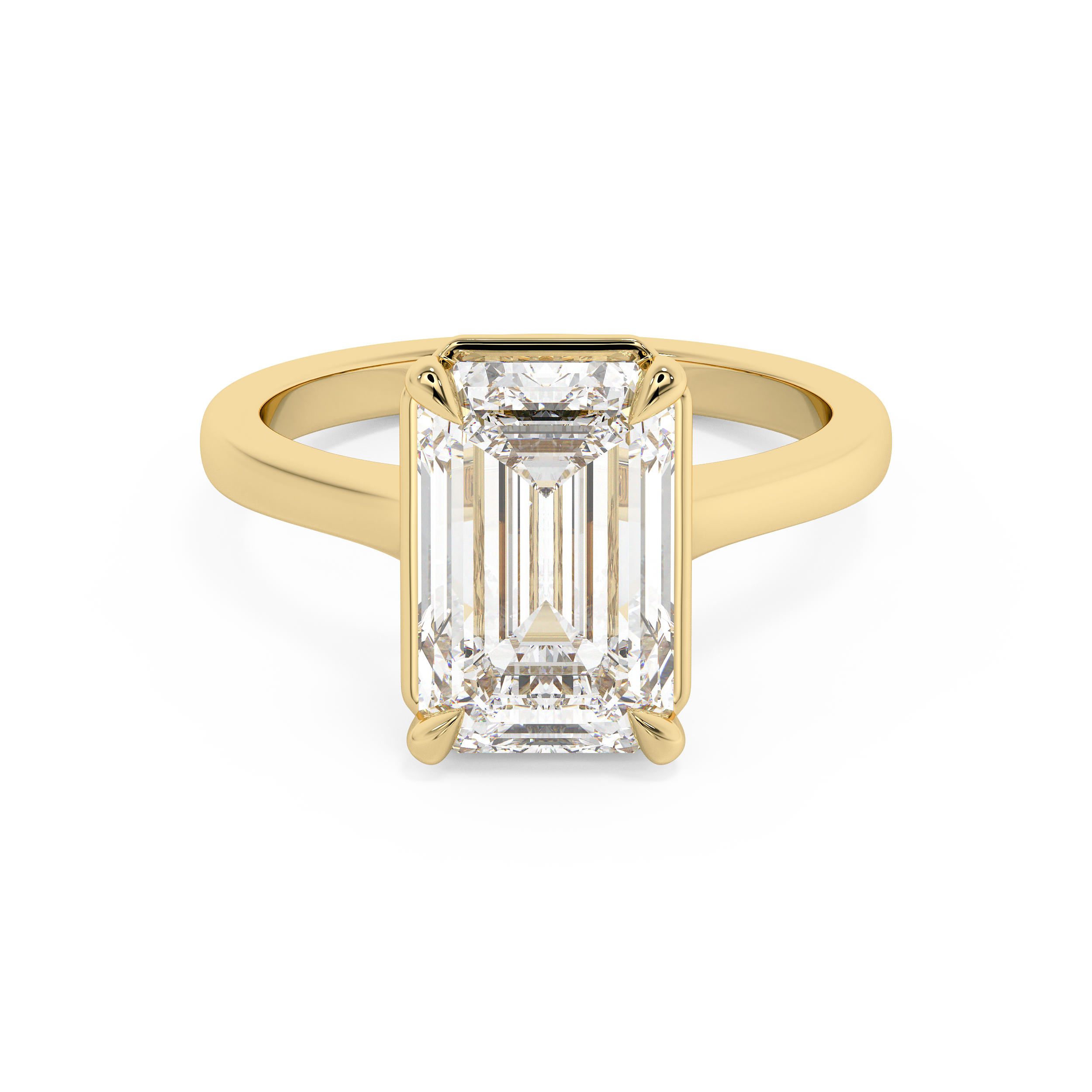 Emerald Solitaire Lab Grown Diamond Engagement Ring