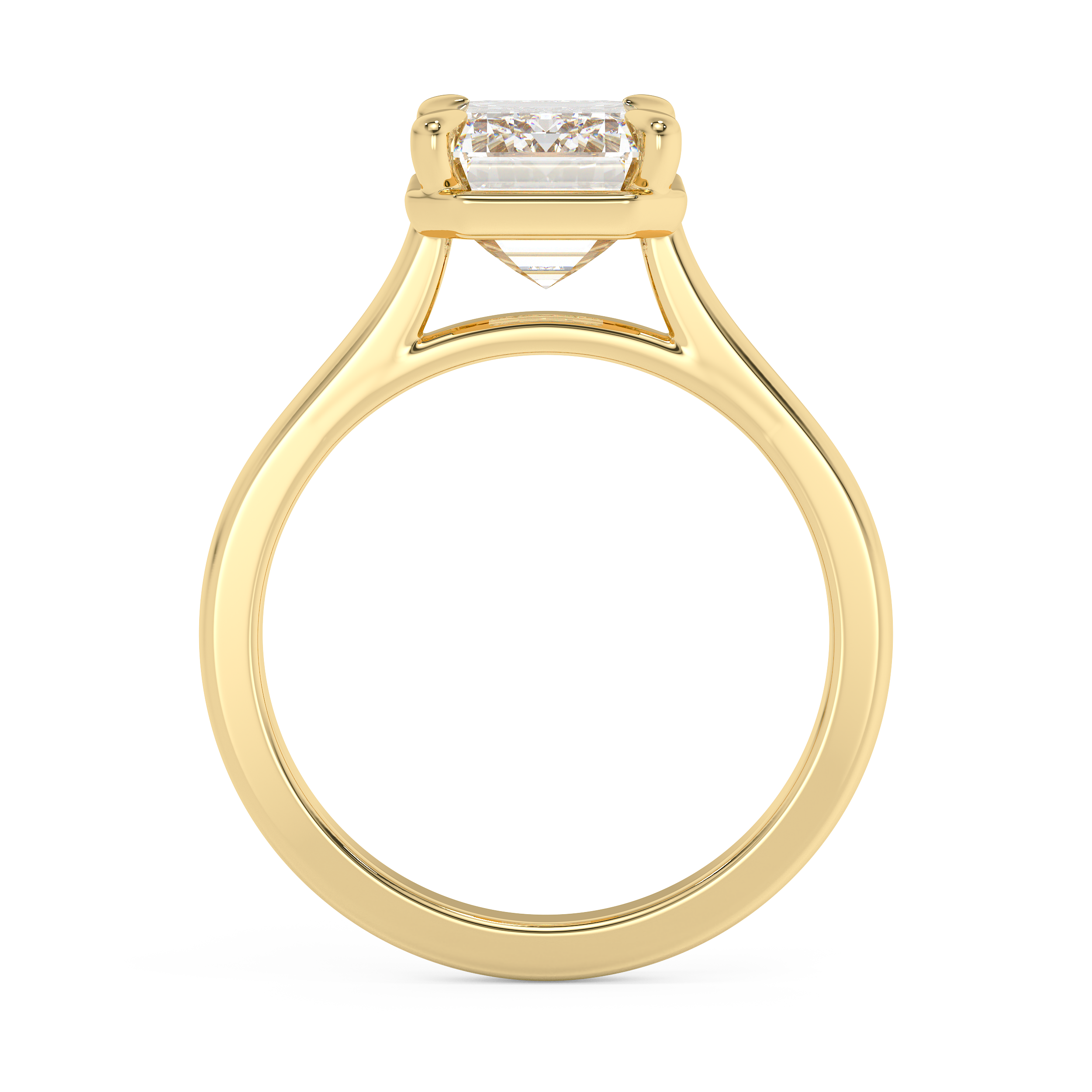 Emerald Solitaire Lab Grown Diamond Engagement Ring