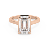 Emerald Solitaire Lab Grown Diamond Engagement Ring