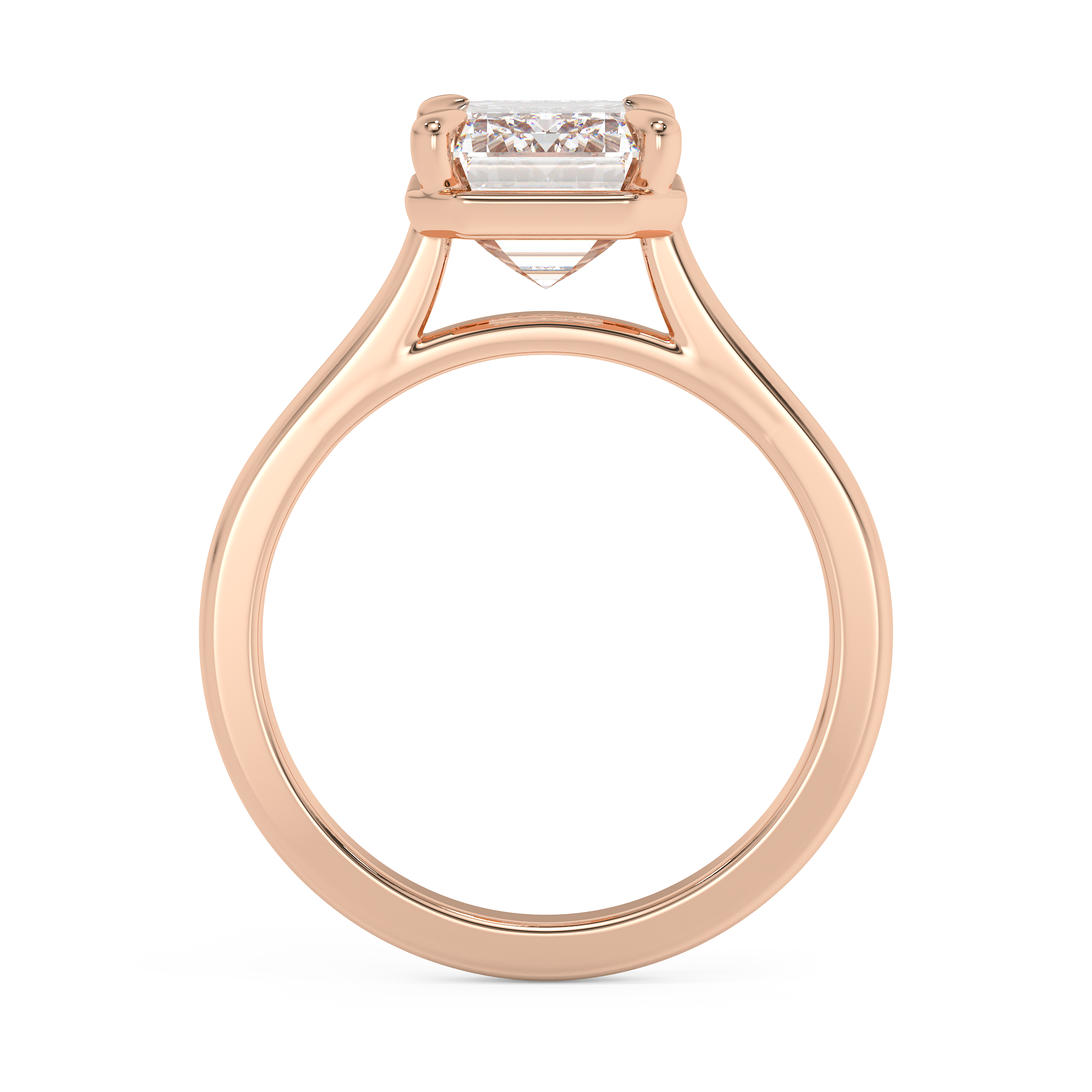 Emerald Solitaire Lab Grown Diamond Engagement Ring