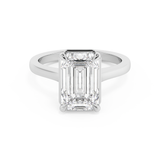 Emerald Solitaire Lab Grown Diamond Engagement Ring