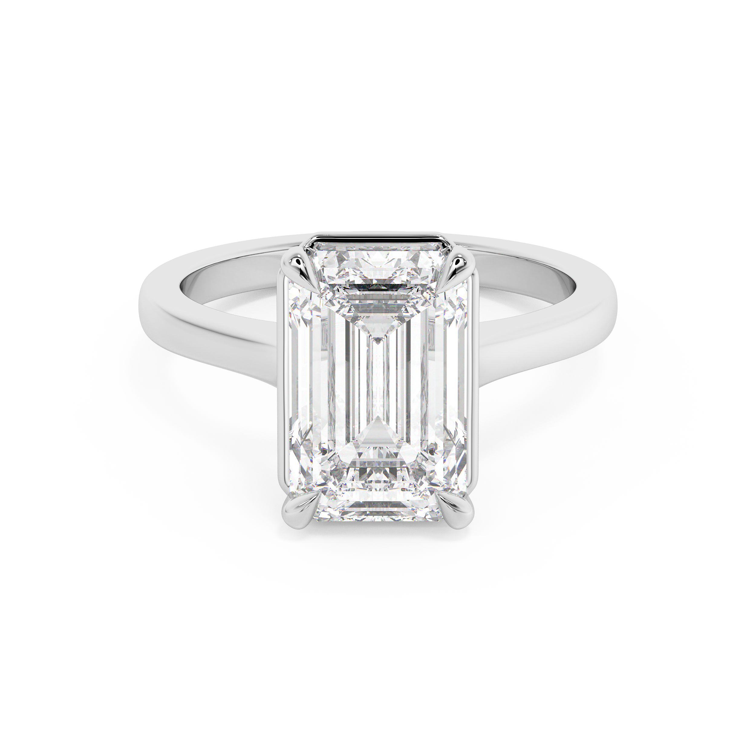 Emerald Solitaire Lab Grown Diamond Engagement Ring