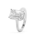 Emerald Solitaire Lab Grown Diamond Engagement Ring