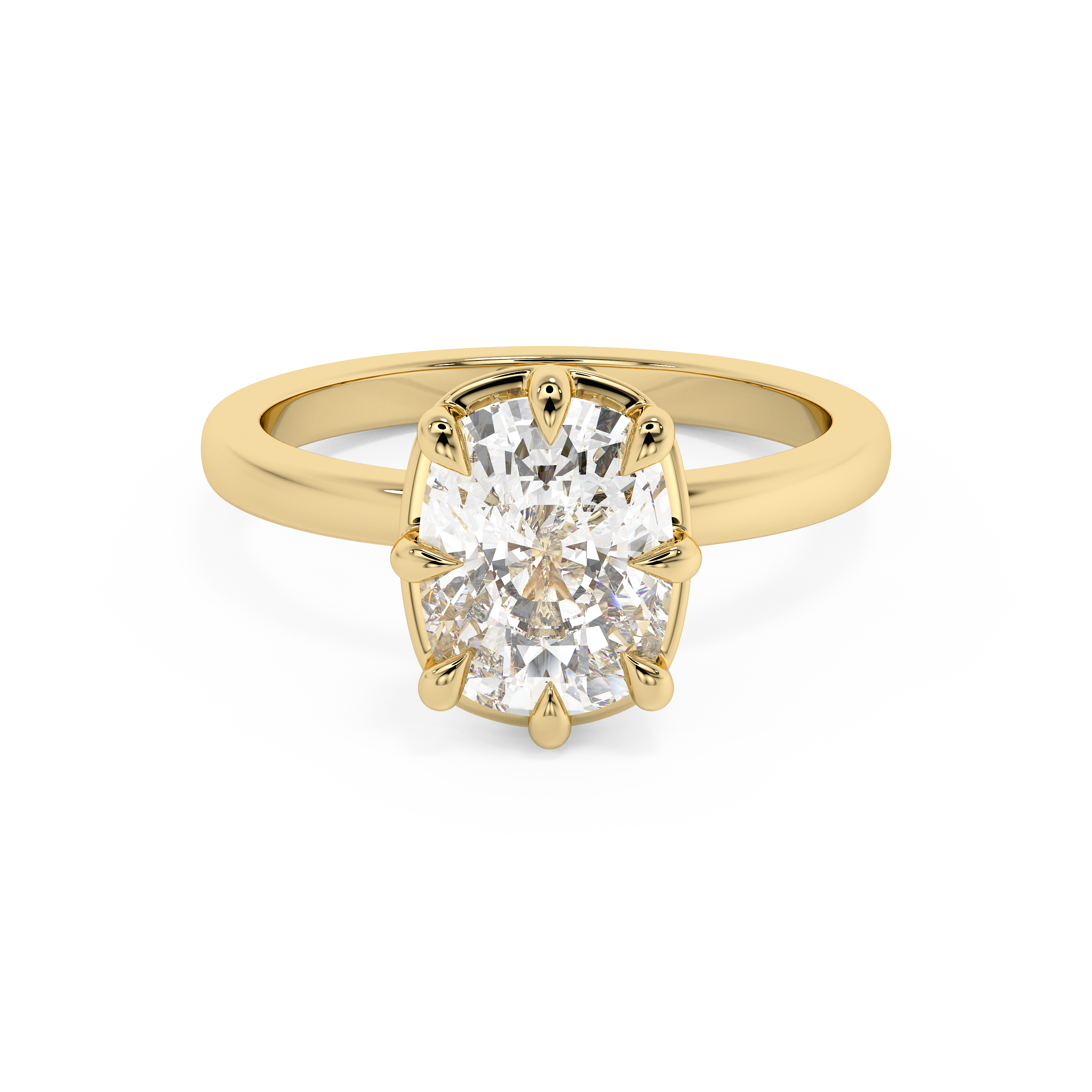 Elongated Cushion Solitaire Lab Grown Diamond Engagement Ring