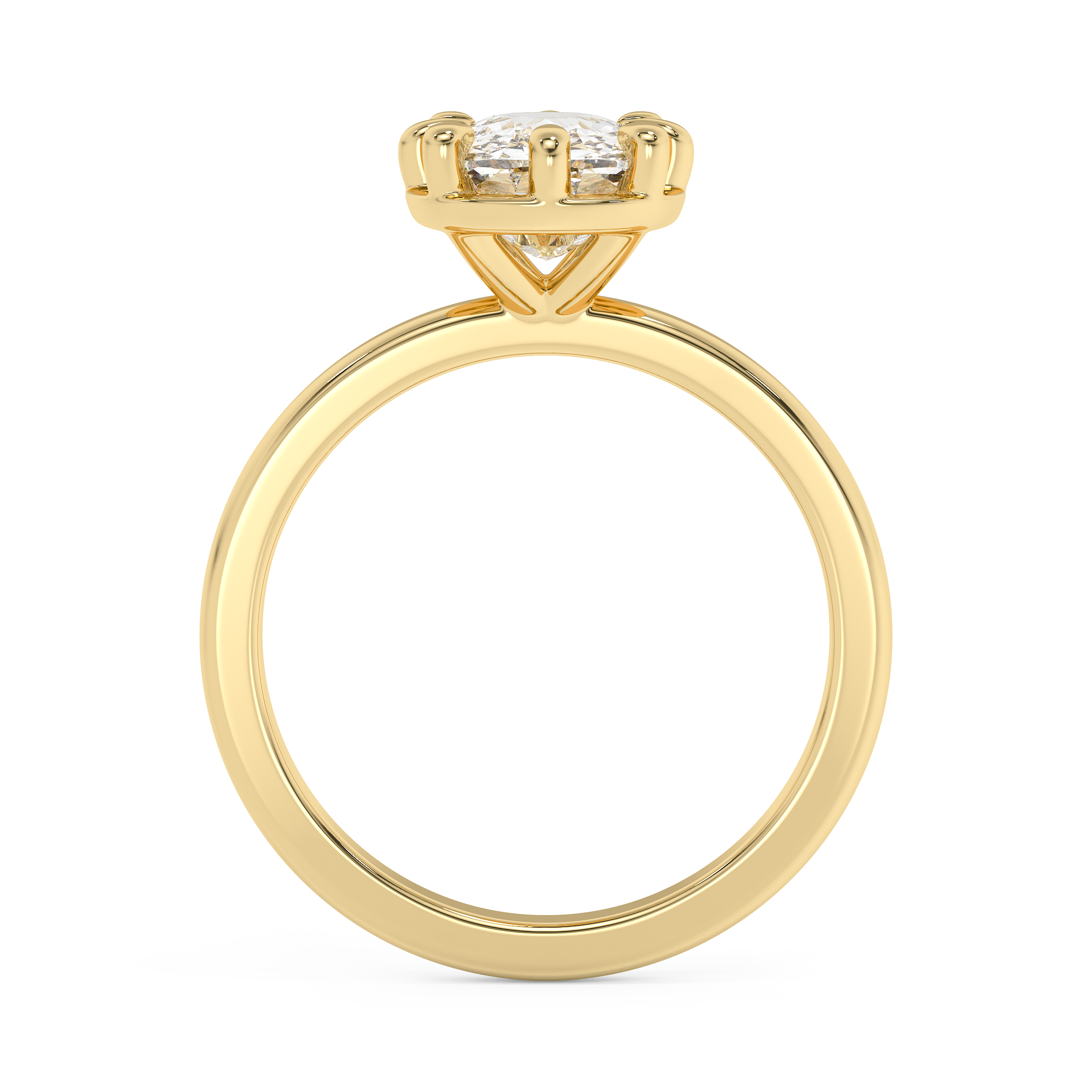 Elongated Cushion Solitaire Lab Grown Diamond Engagement Ring