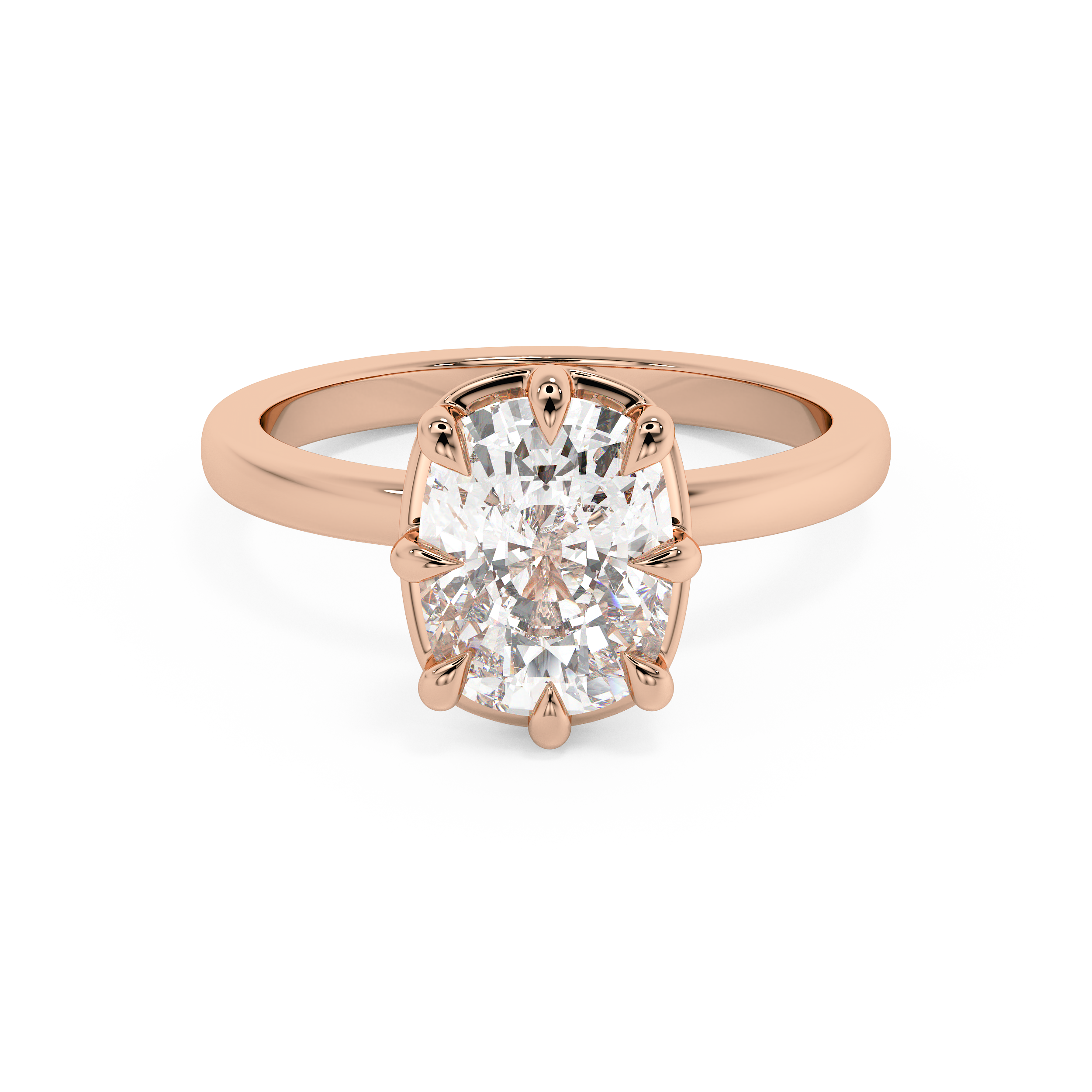 Elongated Cushion Solitaire Lab Grown Diamond Engagement Ring