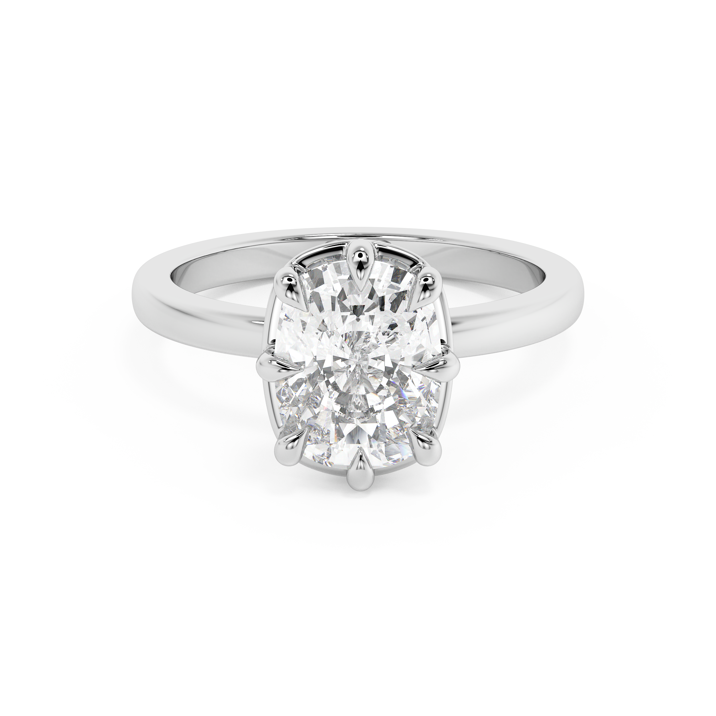 Elongated Cushion Solitaire Lab Grown Diamond Engagement Ring