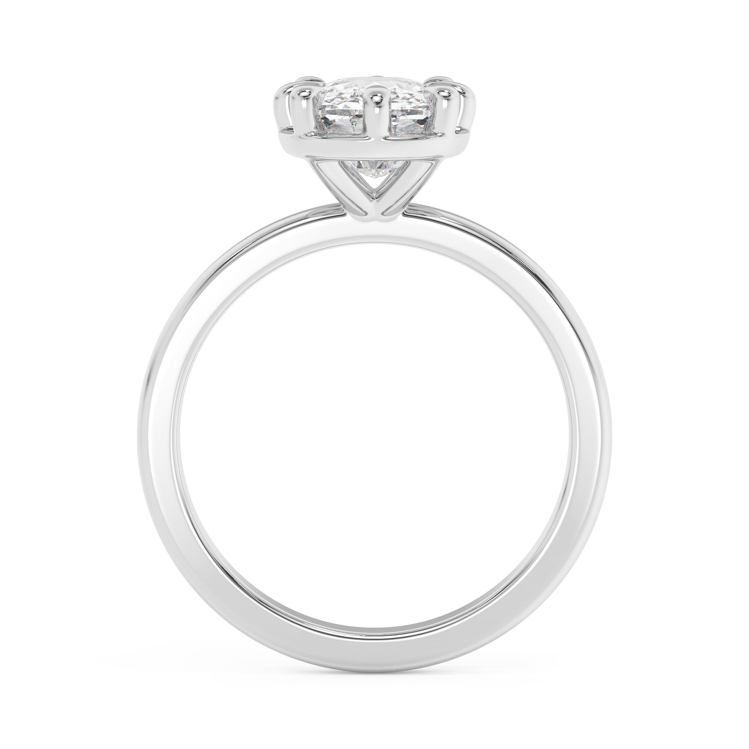 Elongated Cushion Solitaire Lab Grown Diamond Engagement Ring