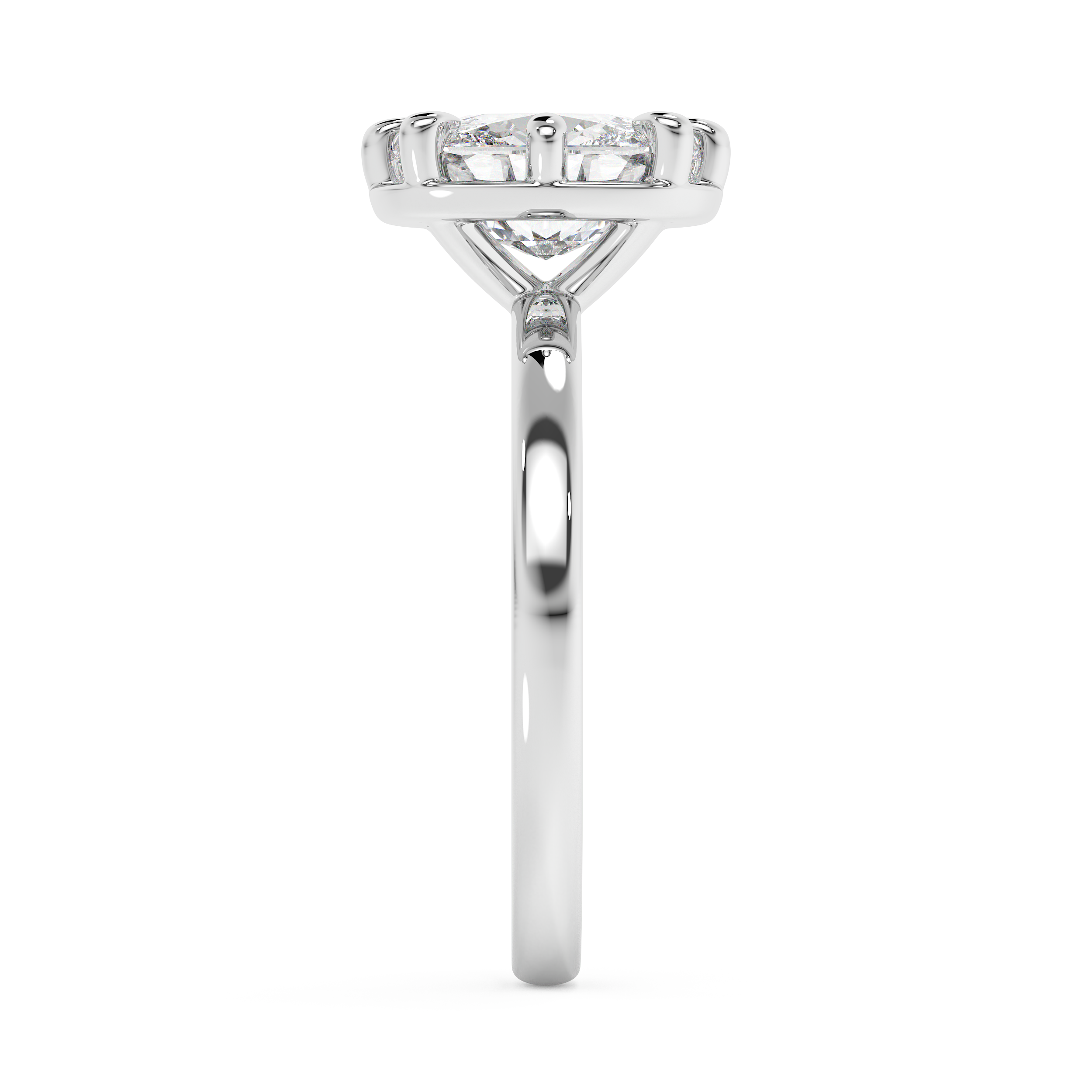 Elongated Cushion Solitaire Lab Grown Diamond Engagement Ring