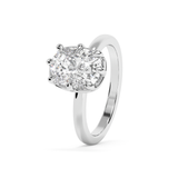 Elongated Cushion Solitaire Lab Grown Diamond Engagement Ring