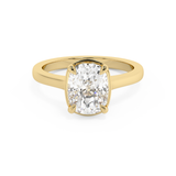 Elongated Cushion Solitaire Cathedral Lab Grown Diamond Engagement Ring