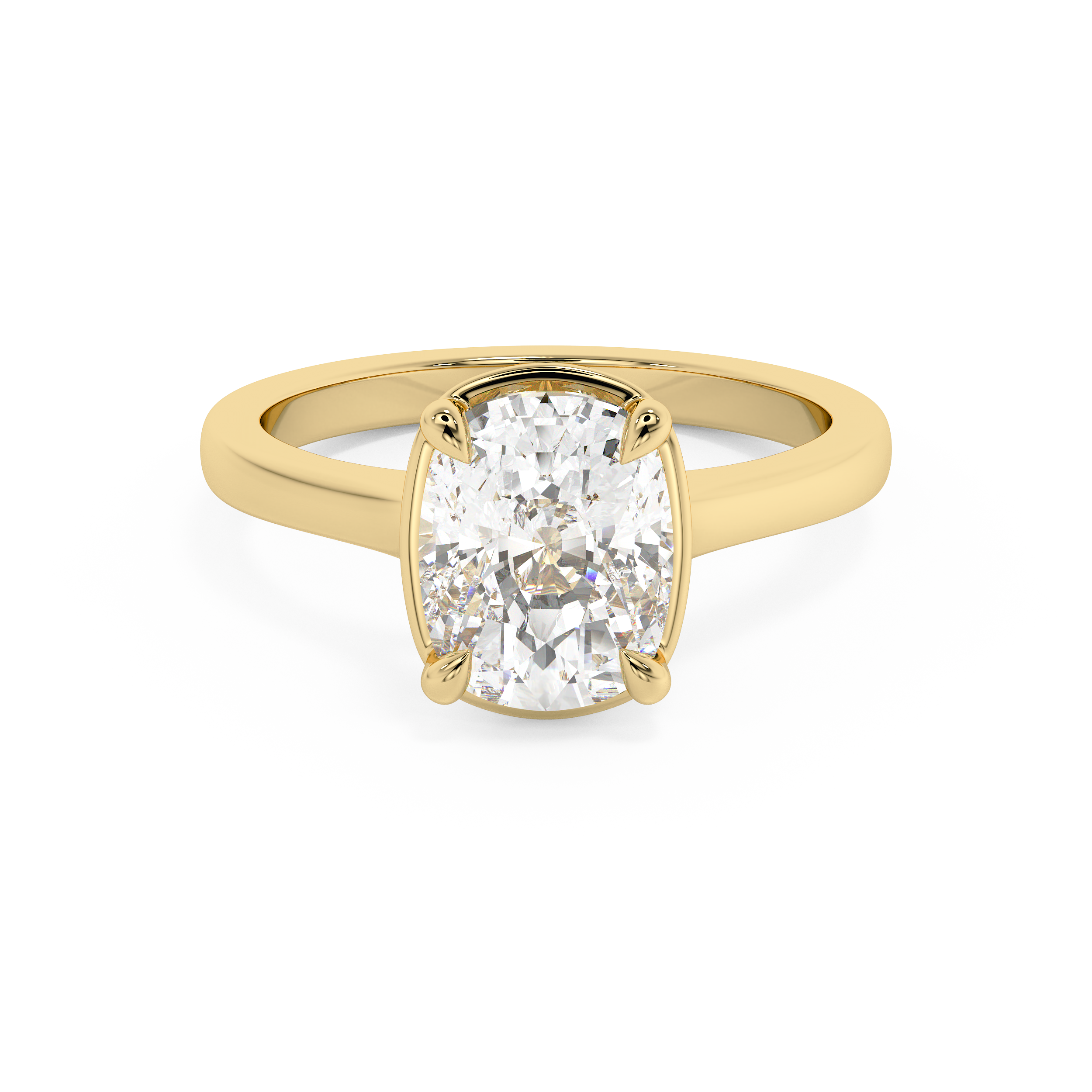 Elongated Cushion Solitaire Cathedral Lab Grown Diamond Engagement Ring